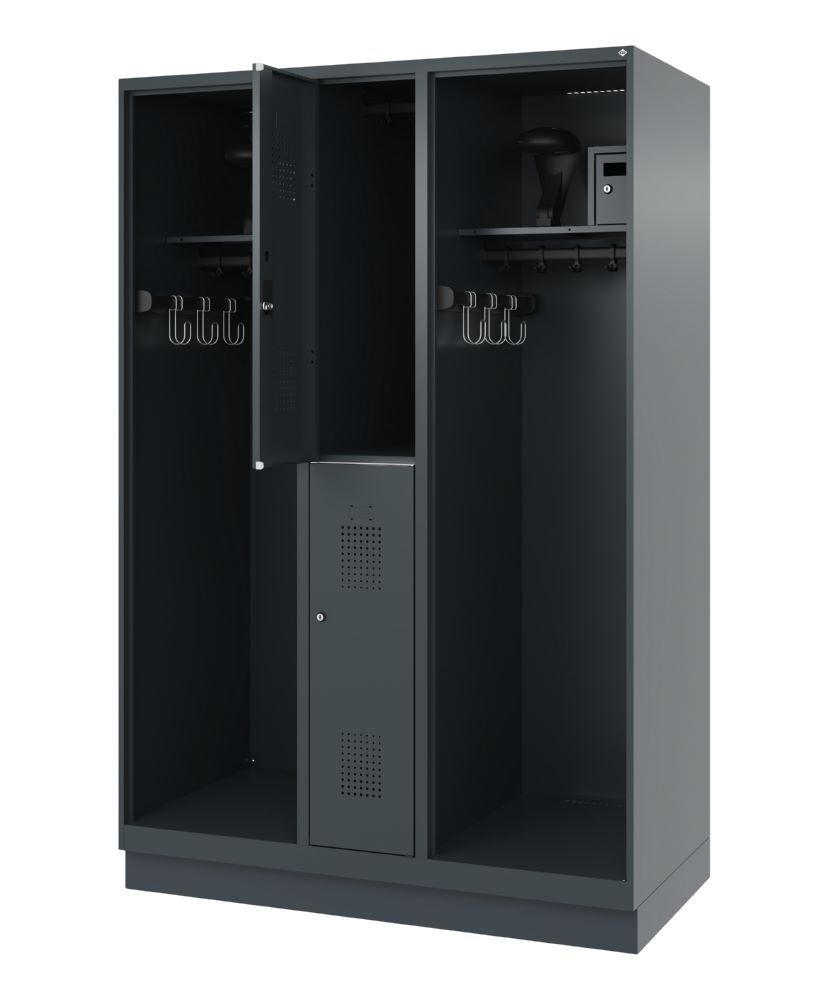 C+P Feuerwehrspind Evolo Modell MAXI 2 Abteile 1850 x 1300 x 600 mm anthrazit Produktbild C+P Feuerwehrspind Evolo Modell MAXI 2 Abteile 1850 x 1300 x 600 mm anthrazit bild 2