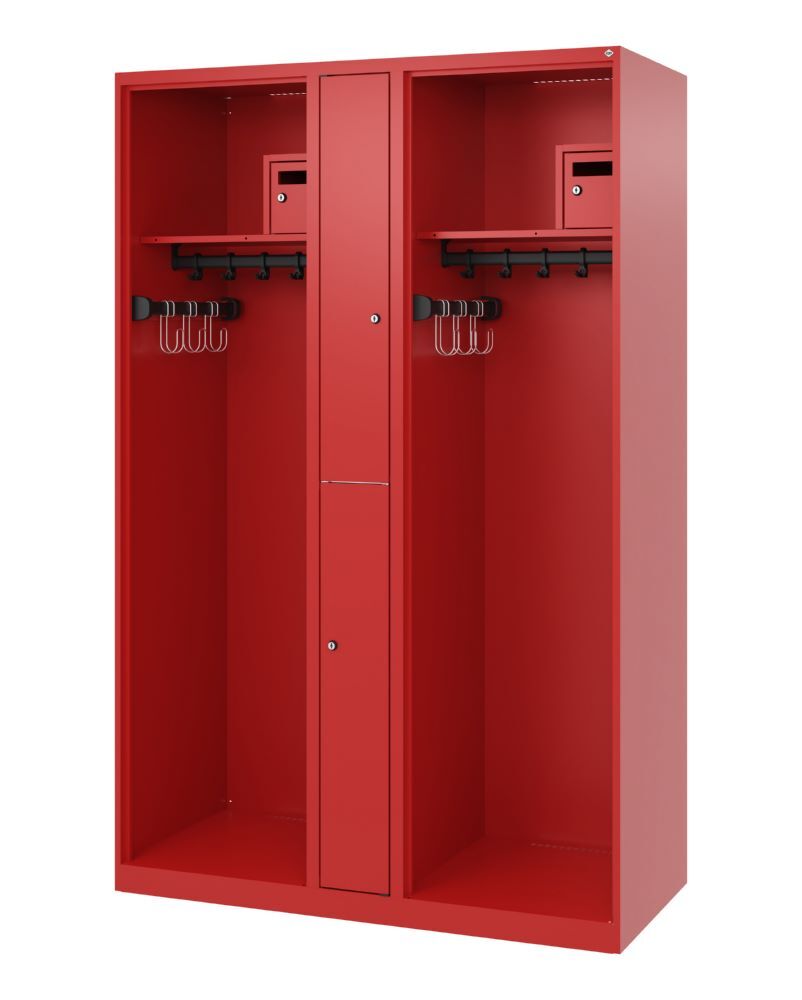 C+P Feuerwehrspind Maxi 2 offene Abteile feuerrot 1200 x 500 x 1850 mm Produktbild C+P Feuerwehrspind Maxi 2 offene Abteile feuerrot 1200 x 500 x 1850 mm