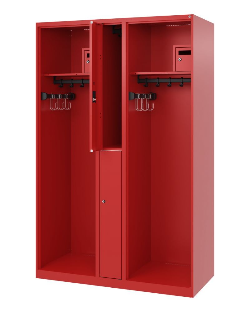 C+P Feuerwehrspind Maxi 2 offene Abteile feuerrot 1200 x 500 x 1850 mm Produktbild C+P Feuerwehrspind Maxi 2 offene Abteile feuerrot 1200 x 500 x 1850 mm bild 2
