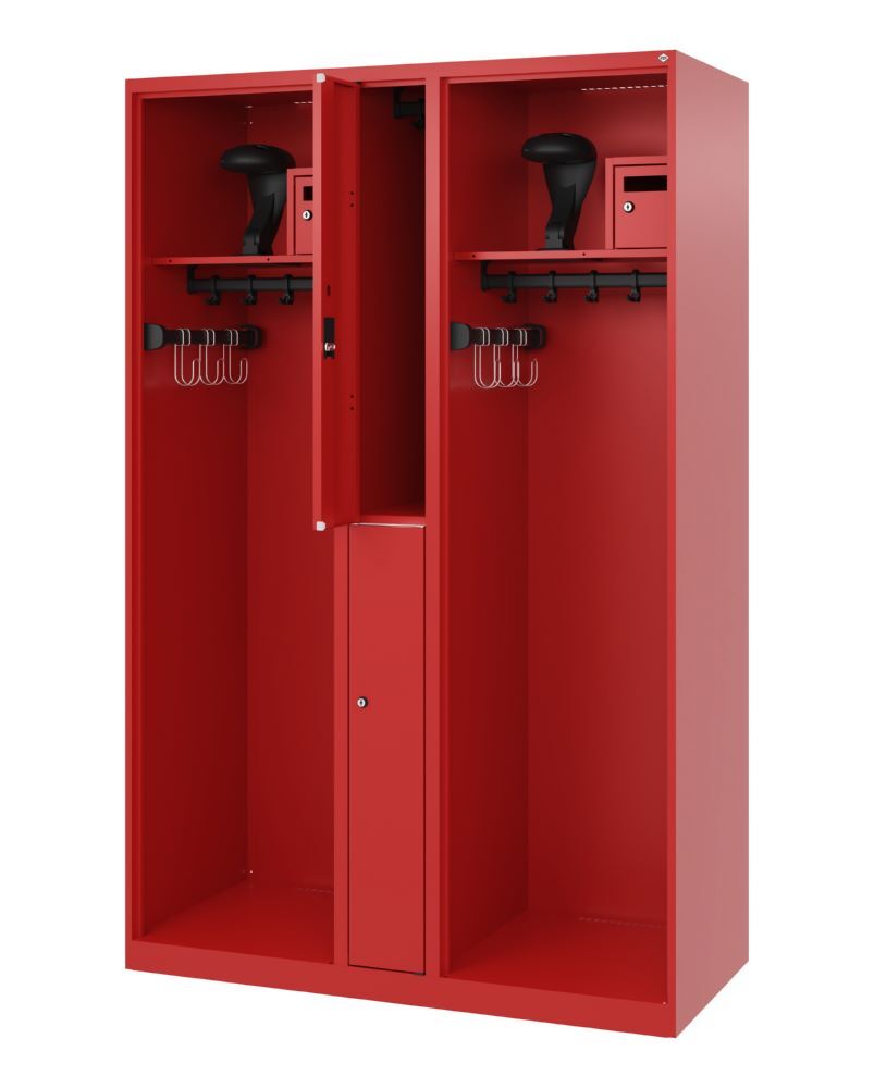 C+P Feuerwehrspind Maxi 2 offene Abteile feuerrot 1200 x 500 x 1850 mm Produktbild C+P Feuerwehrspind Maxi 2 offene Abteile feuerrot 1200 x 500 x 1850 mm bild 2