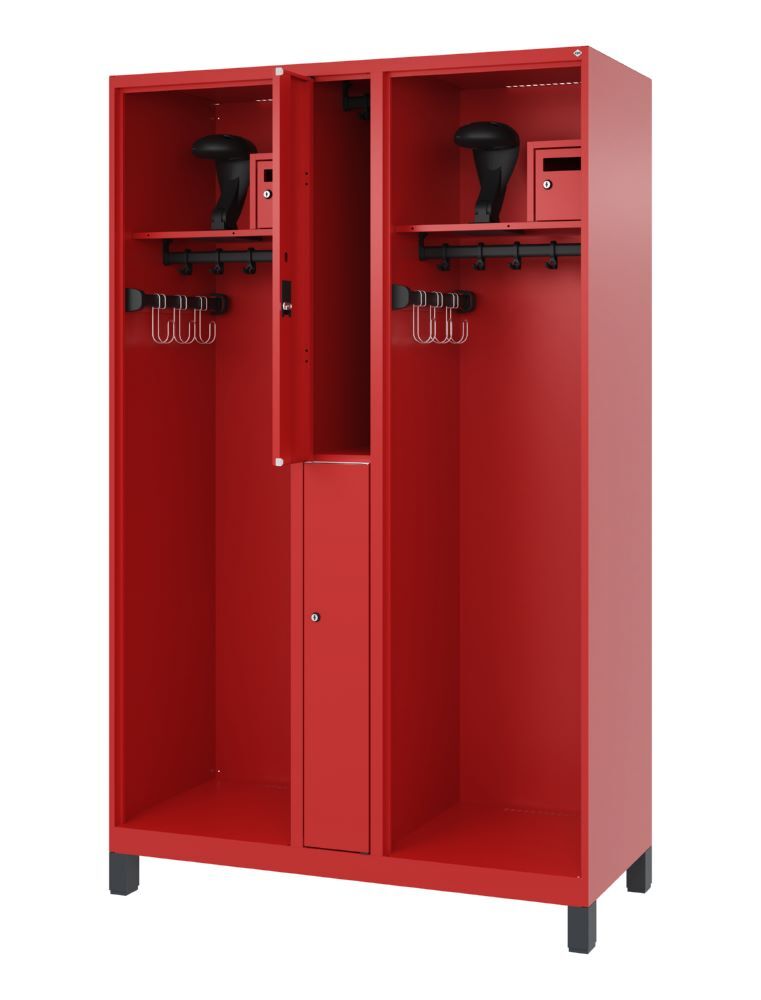 C+P Feuerwehrspind Evolo Modell MAXI 2 Abteile 1950 x 1200 x 500 mm feuerrot Produktbild C+P Feuerwehrspind Evolo Modell MAXI 2 Abteile 1950 x 1200 x 500 mm feuerrot bild 2