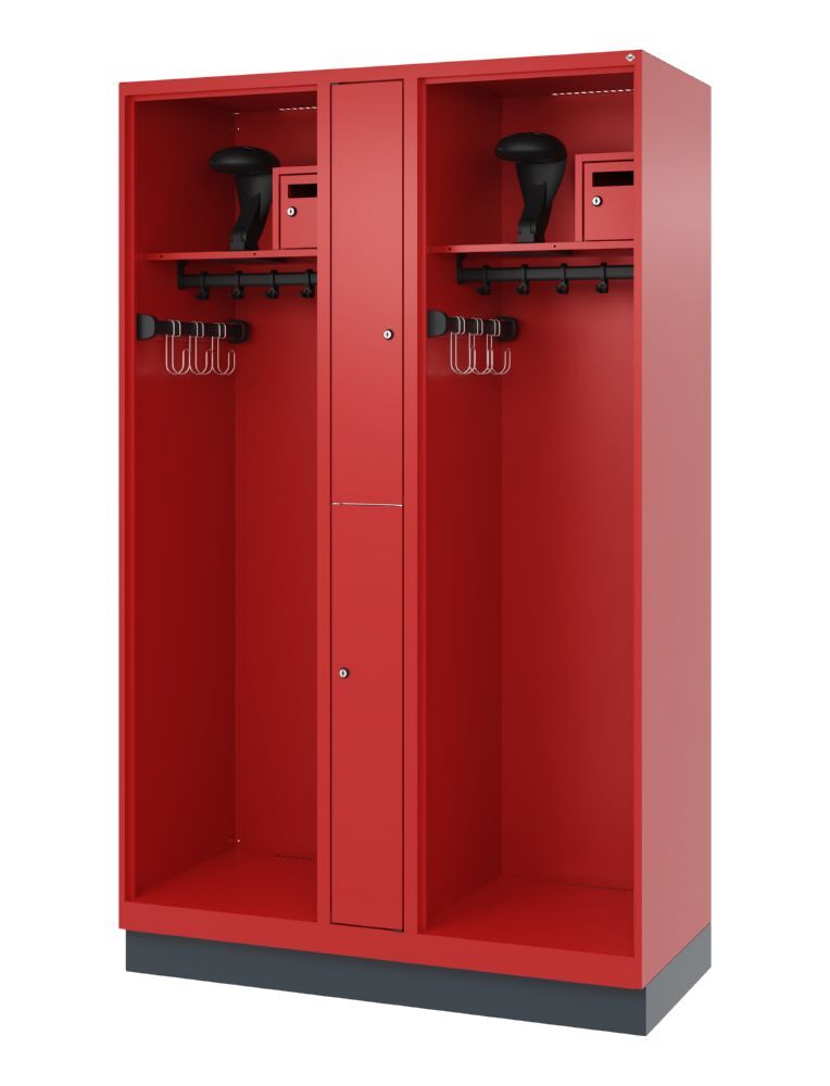C+P Feuerwehrspind Evolo Modell MAXI 2 Abteile 1950 x 1200 x 500 mm feuerrot Produktbild C+P Feuerwehrspind Evolo Modell MAXI 2 Abteile 1950 x 1200 x 500 mm feuerrot