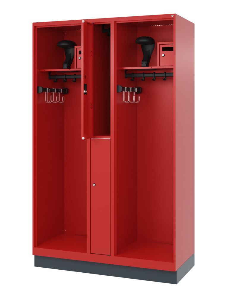 C+P Feuerwehrspind Evolo Modell MAXI 2 Abteile 1950 x 1200 x 500 mm feuerrot Produktbild C+P Feuerwehrspind Evolo Modell MAXI 2 Abteile 1950 x 1200 x 500 mm feuerrot bild 2