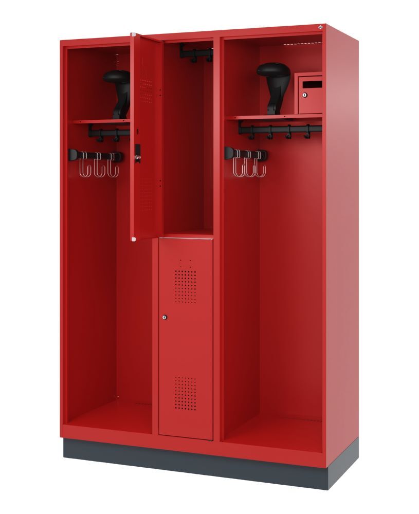 C+P Feuerwehrspind Evolo Modell MAXI 2 Abteile 1950 x 1300 x 500 mm feuerrot Produktbild C+P Feuerwehrspind Evolo Modell MAXI 2 Abteile 1950 x 1300 x 500 mm feuerrot bild 2