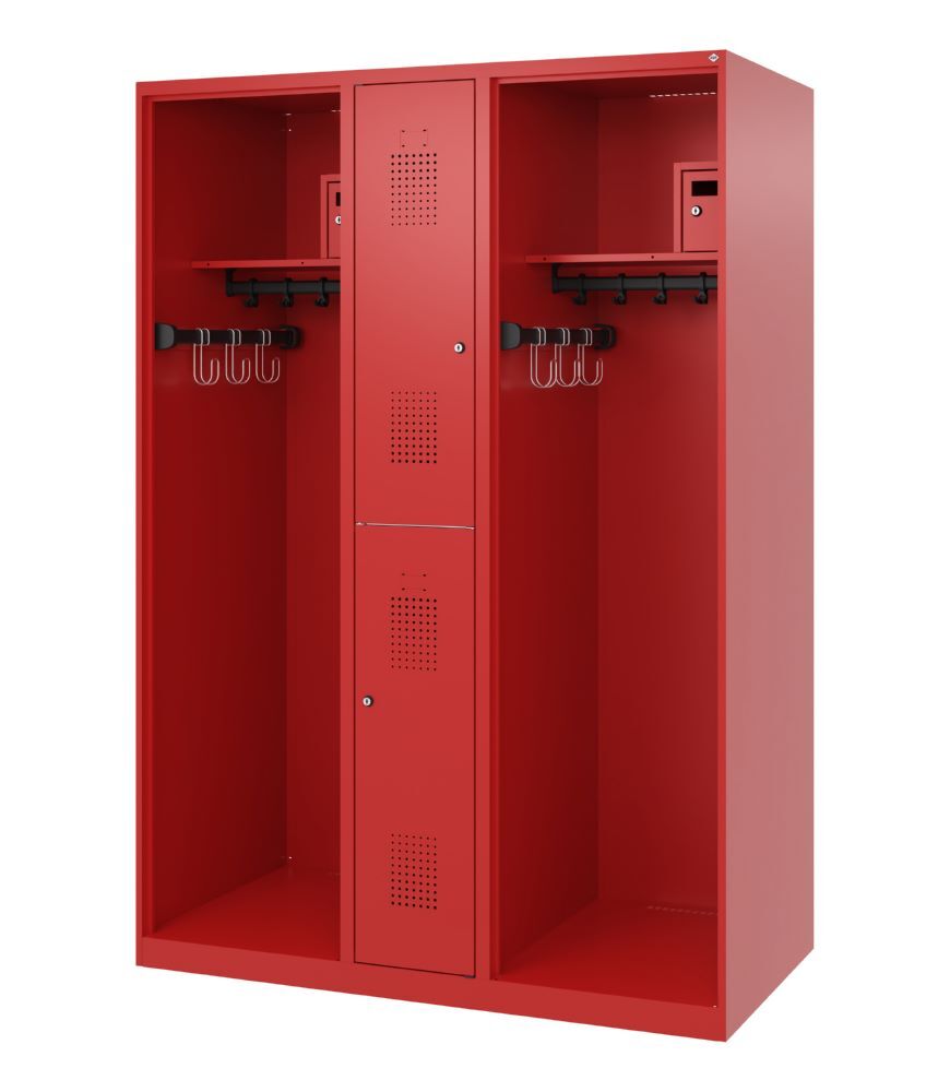 C+P Feuerwehrspind Evolo Modell MAXI 2 Abteile 1850 x 1300 x 600 mm feuerrot Produktbild C+P Feuerwehrspind Evolo Modell MAXI 2 Abteile 1850 x 1300 x 600 mm feuerrot