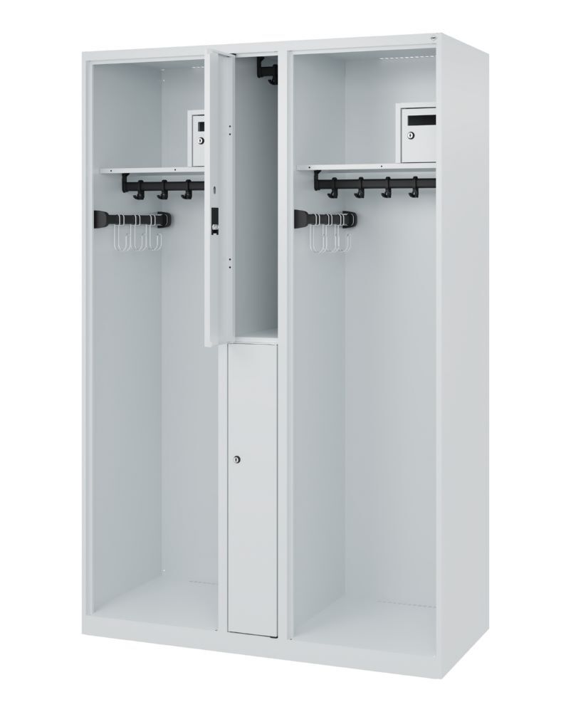 C+P Feuerwehrspind Maxi 2 offene Abteile lichtgrau 1200 x 500 x 1850 mm Produktbild C+P Feuerwehrspind Maxi 2 offene Abteile lichtgrau 1200 x 500 x 1850 mm bild 2