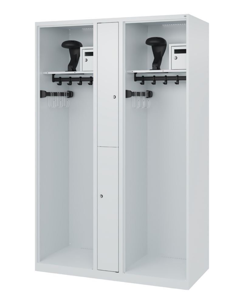 C+P Feuerwehrspind Maxi 2 offene Abteile lichtgrau 1200 x 500 x 1850 mm Produktbild C+P Feuerwehrspind Maxi 2 offene Abteile lichtgrau 1200 x 500 x 1850 mm