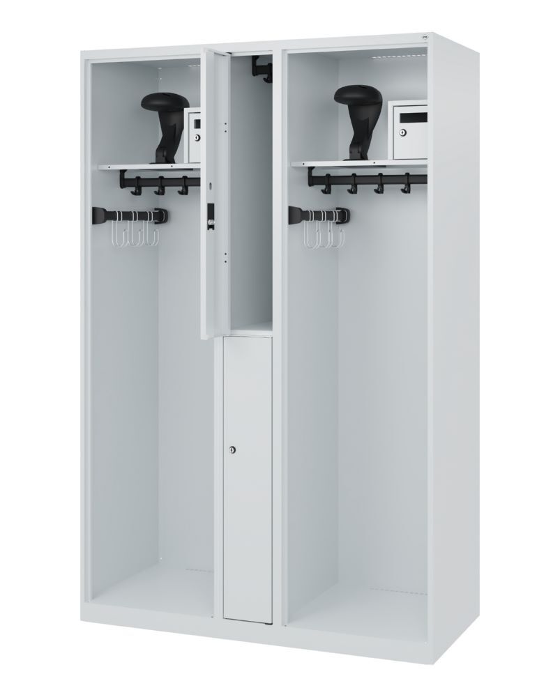 C+P Feuerwehrspind Maxi 2 offene Abteile lichtgrau 1200 x 500 x 1850 mm Produktbild C+P Feuerwehrspind Maxi 2 offene Abteile lichtgrau 1200 x 500 x 1850 mm bild 2