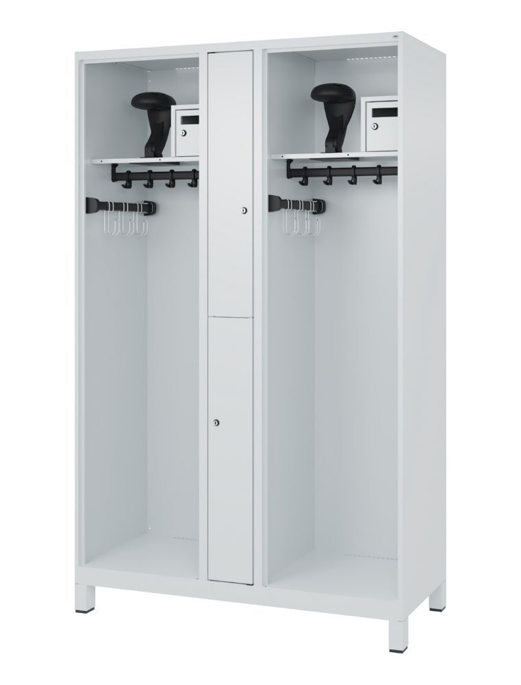 C+P Feuerwehrspind Evolo Modell MAXI 2 Abteile 1850 x 1200 x 500 mm lichtgrau Produktbild C+P Feuerwehrspind Evolo Modell MAXI 2 Abteile 1850 x 1200 x 500 mm lichtgrau