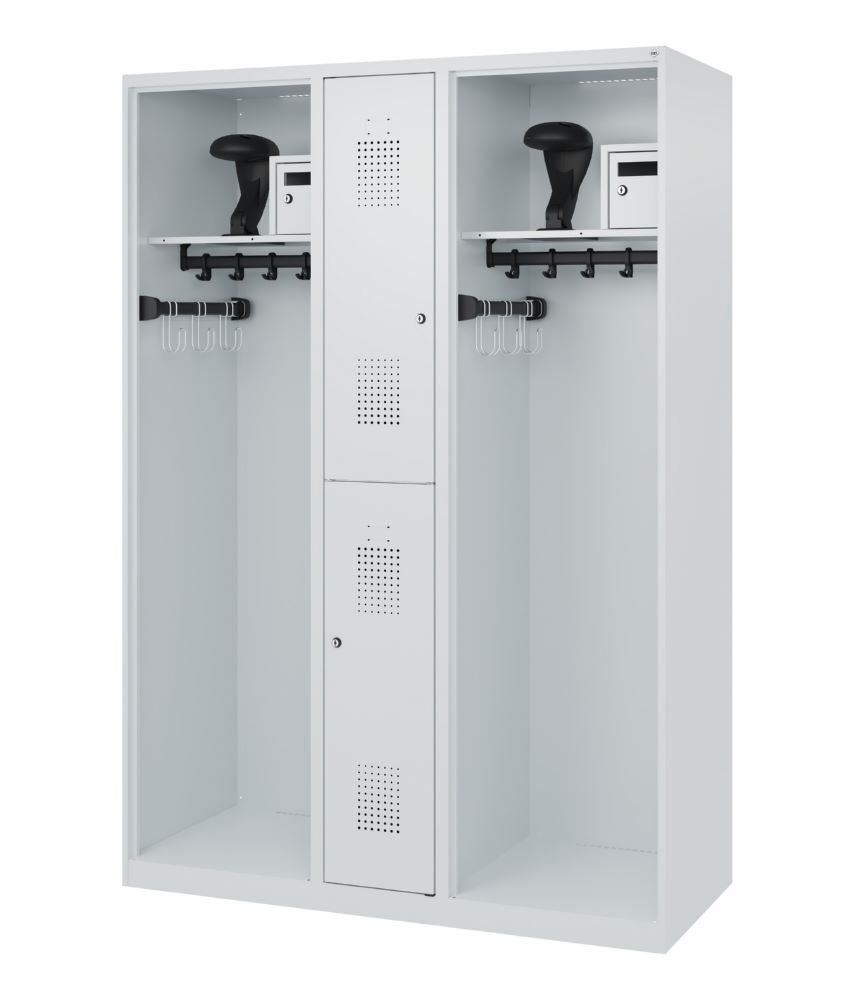 C+P Feuerwehrspind Evolo Modell MAXI 2 Abteile 1850 x 1300 x 500 mm lichtgrau Produktbild C+P Feuerwehrspind Evolo Modell MAXI 2 Abteile 1850 x 1300 x 500 mm lichtgrau