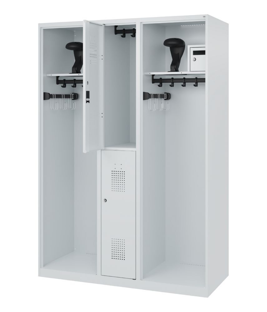 C+P Feuerwehrspind Evolo Modell MAXI 2 Abteile 1850 x 1300 x 500 mm lichtgrau Produktbild C+P Feuerwehrspind Evolo Modell MAXI 2 Abteile 1850 x 1300 x 500 mm lichtgrau bild 2