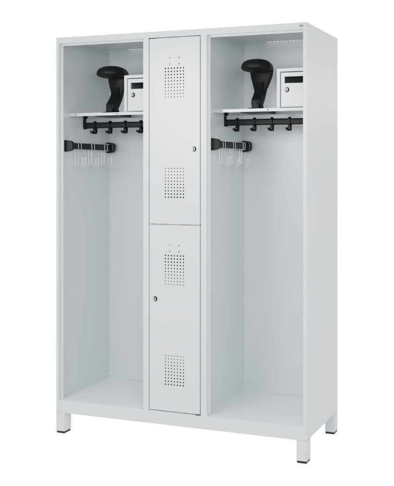 C+P Feuerwehrspind Evolo Modell MAXI 2 Abteile 1850 x 1300 x 500 mm lichtgrau Produktbild C+P Feuerwehrspind Evolo Modell MAXI 2 Abteile 1850 x 1300 x 500 mm lichtgrau