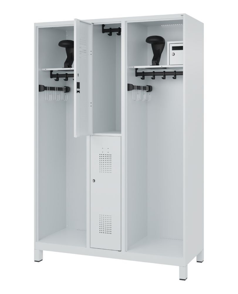 C+P Feuerwehrspind Evolo Modell MAXI 2 Abteile 1850 x 1300 x 500 mm lichtgrau Produktbild C+P Feuerwehrspind Evolo Modell MAXI 2 Abteile 1850 x 1300 x 500 mm lichtgrau bild 2