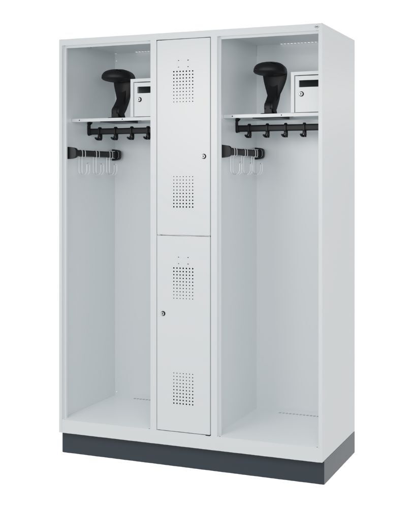 C+P Feuerwehrspind Evolo Modell MAXI 2 Abteile 1850 x 1300 x 500 mm lichtgrau Produktbild C+P Feuerwehrspind Evolo Modell MAXI 2 Abteile 1850 x 1300 x 500 mm lichtgrau