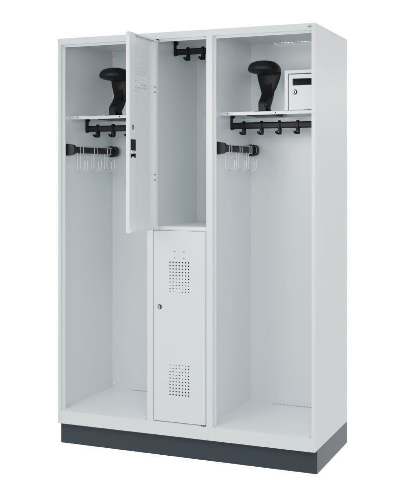 C+P Feuerwehrspind Evolo Modell MAXI 2 Abteile 1850 x 1300 x 500 mm lichtgrau Produktbild C+P Feuerwehrspind Evolo Modell MAXI 2 Abteile 1850 x 1300 x 500 mm lichtgrau bild 2