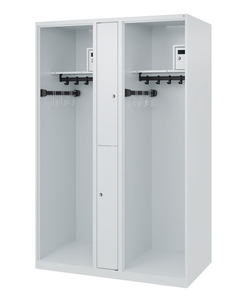 C+P Feuerwehrspind Evolo Modell MAXI 2 Abteile 1850 x 1200 x 600 mm lichtgrau Produktbild C+P Feuerwehrspind Evolo Modell MAXI 2 Abteile 1850 x 1200 x 600 mm lichtgrau