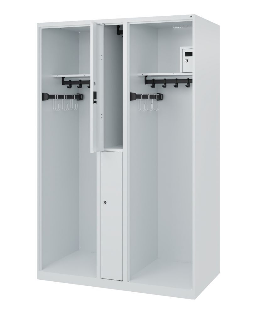 C+P Feuerwehrspind Evolo Modell MAXI 2 Abteile 1850 x 1200 x 600 mm lichtgrau Produktbild C+P Feuerwehrspind Evolo Modell MAXI 2 Abteile 1850 x 1200 x 600 mm lichtgrau bild 2