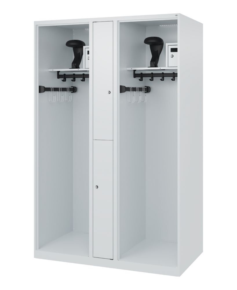 C+P Feuerwehrspind Evolo Modell MAXI 2 Abteile 1850 x 1200 x 600 mm lichtgrau Produktbild C+P Feuerwehrspind Evolo Modell MAXI 2 Abteile 1850 x 1200 x 600 mm lichtgrau