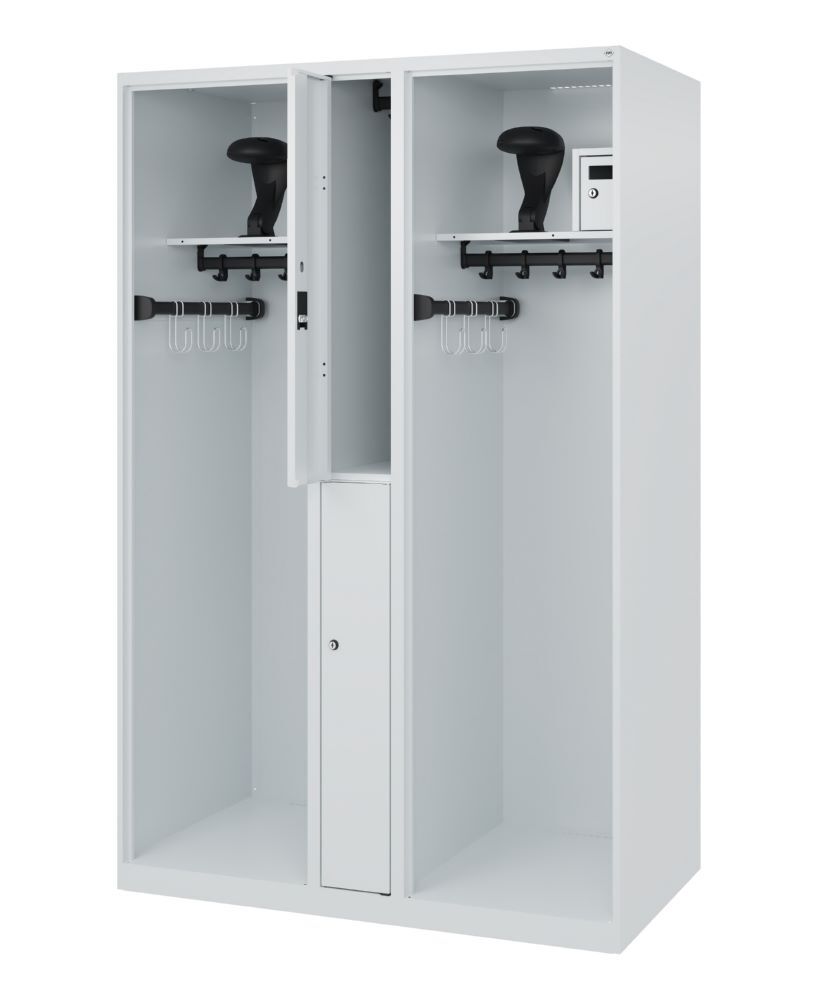 C+P Feuerwehrspind Evolo Modell MAXI 2 Abteile 1850 x 1200 x 600 mm lichtgrau Produktbild C+P Feuerwehrspind Evolo Modell MAXI 2 Abteile 1850 x 1200 x 600 mm lichtgrau bild 2