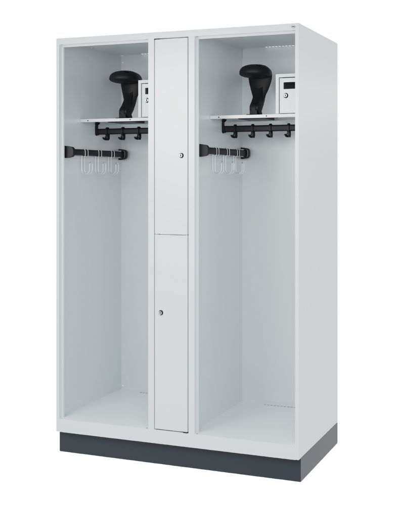 C+P Feuerwehrspind Evolo Modell MAXI 2 Abteile 1850 x 1200 x 600 mm in lichtgrau Produktbild C+P Feuerwehrspind Evolo Modell MAXI 2 Abteile 1850 x 1200 x 600 mm in lichtgrau