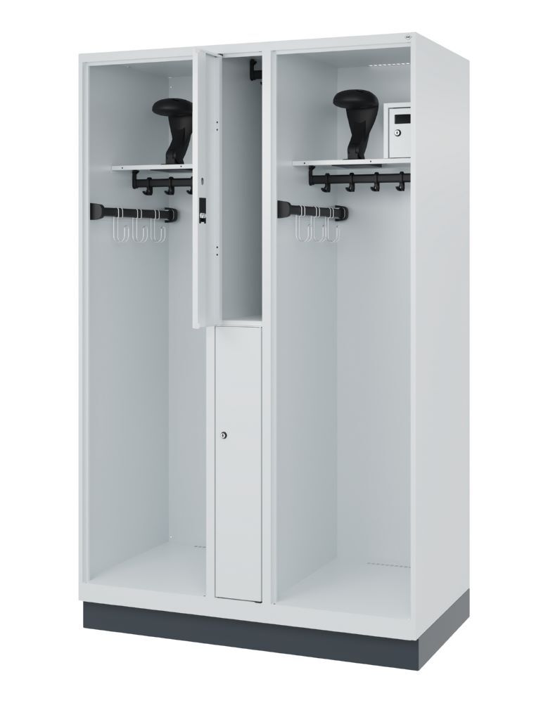 C+P Feuerwehrspind Evolo Modell MAXI 2 Abteile 1850 x 1200 x 600 mm in lichtgrau Produktbild C+P Feuerwehrspind Evolo Modell MAXI 2 Abteile 1850 x 1200 x 600 mm in lichtgrau bild 2