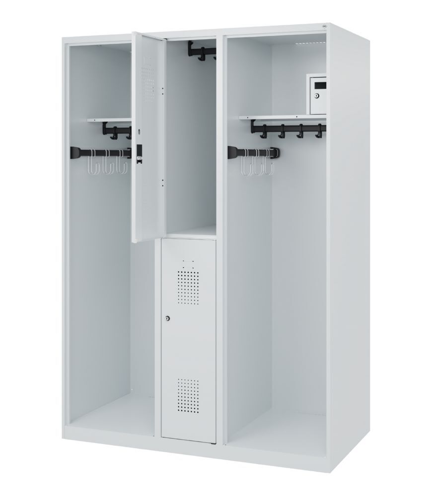 C+P Feuerwehrspind Evolo Modell MAXI 2 Abteile 1850 x 1300 x 600 mm lichtgrau Produktbild C+P Feuerwehrspind Evolo Modell MAXI 2 Abteile 1850 x 1300 x 600 mm lichtgrau bild 2