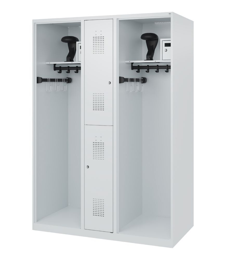 C+P Feuerwehrspind Evolo Modell MAXI 2 Abteile 1850 x 1300 x 600 mm lichtgrau Produktbild C+P Feuerwehrspind Evolo Modell MAXI 2 Abteile 1850 x 1300 x 600 mm lichtgrau