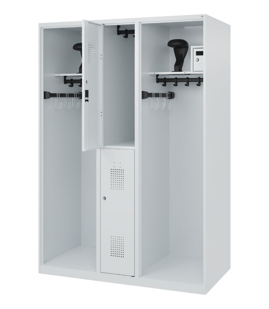 C+P Feuerwehrspind Evolo Modell MAXI 2 Abteile 1850 x 1300 x 600 mm lichtgrau Produktbild C+P Feuerwehrspind Evolo Modell MAXI 2 Abteile 1850 x 1300 x 600 mm lichtgrau bild 2