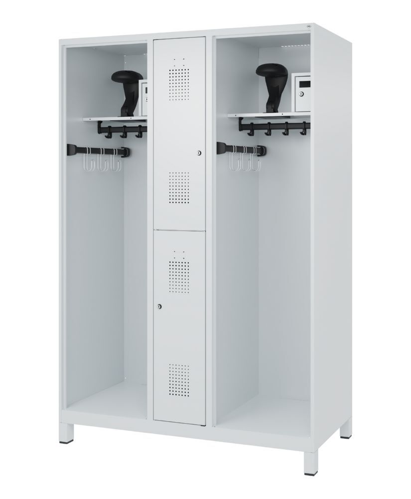 C+P Feuerwehrspind Evolo Modell MAXI 2 Abteile 1850 x 1300 x 600 mm lichtgrau Produktbild C+P Feuerwehrspind Evolo Modell MAXI 2 Abteile 1850 x 1300 x 600 mm lichtgrau