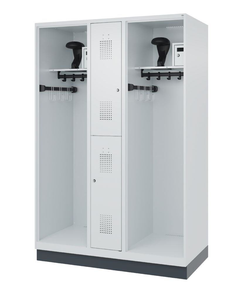 C+P Feuerwehrspind Evolo Modell MAXI 2 Abteile 1850 x 1300 x 600 mm in lichtgrau Produktbild C+P Feuerwehrspind Evolo Modell MAXI 2 Abteile 1850 x 1300 x 600 mm in lichtgrau