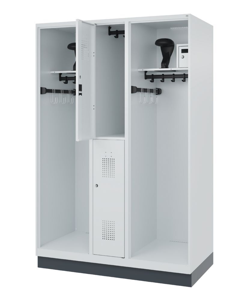 C+P Feuerwehrspind Evolo Modell MAXI 2 Abteile 1850 x 1300 x 600 mm in lichtgrau Produktbild C+P Feuerwehrspind Evolo Modell MAXI 2 Abteile 1850 x 1300 x 600 mm in lichtgrau bild 2