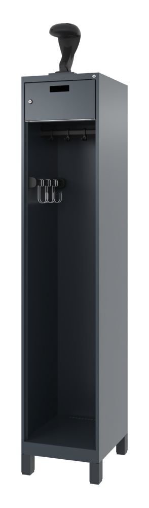 C+P Feuerwehrspind Evolo Praktus 1 Abteil dunkelgrau 400 x 500 x 1850 mm Produktbild C+P Feuerwehrspind Evolo Praktus 1 Abteil dunkelgrau 400 x 500 x 1850 mm