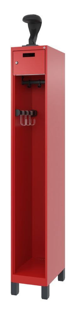 C+P Feuerwehrspind mit Garderobenstange Evolo Praktus feuerrot 300 x 500 x 1850 mm Produktbild C+P Feuerwehrspind mit Garderobenstange Evolo Praktus feuerrot 300 x 500 x 1850 mm