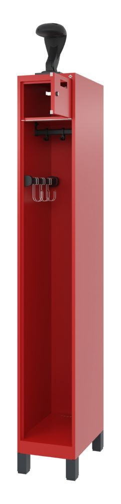 C+P Feuerwehrspind mit Garderobenstange Evolo Praktus feuerrot 300 x 500 x 1850 mm Produktbild C+P Feuerwehrspind mit Garderobenstange Evolo Praktus feuerrot 300 x 500 x 1850 mm bild 2