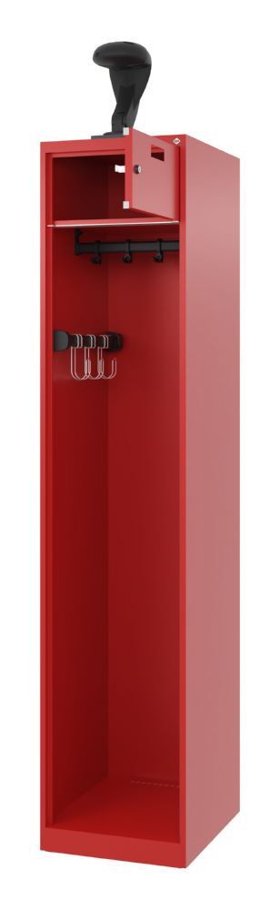 C+P Feuerwehrspind Praktus mit Hakenleiste feuerrot 400 x 500 x 1850 mm Produktbild C+P Feuerwehrspind Praktus mit Hakenleiste feuerrot 400 x 500 x 1850 mm bild 2