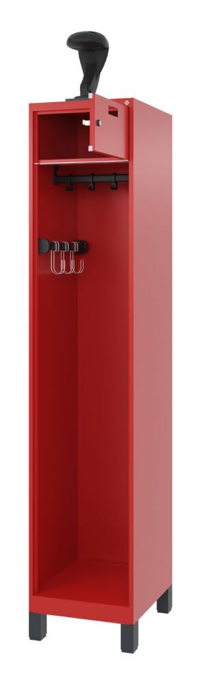 C+P Feuerwehrspind Evolo Praktus 1 Abteil in feuerrot 400 x 500 x 1950 mm Produktbild C+P Feuerwehrspind Evolo Praktus 1 Abteil in feuerrot 400 x 500 x 1950 mm bild 2