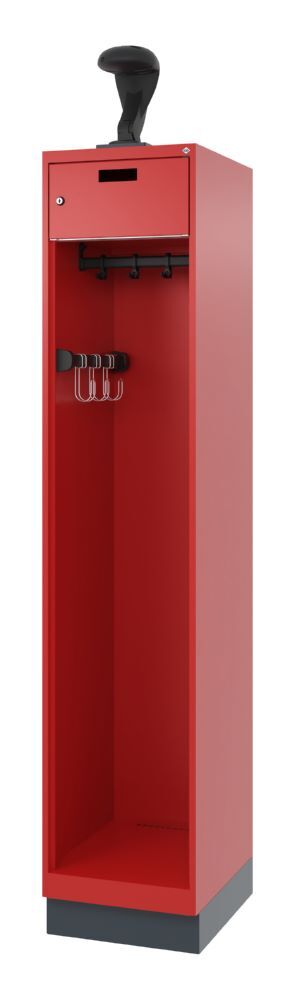 C+P Feuerwehrspind Evolo Praktus mit Garderobenstange 400 x 500 x 1850 mm dunkelgrau Produktbild C+P Feuerwehrspind Evolo Praktus mit Garderobenstange 400 x 500 x 1850 mm dunkelgrau