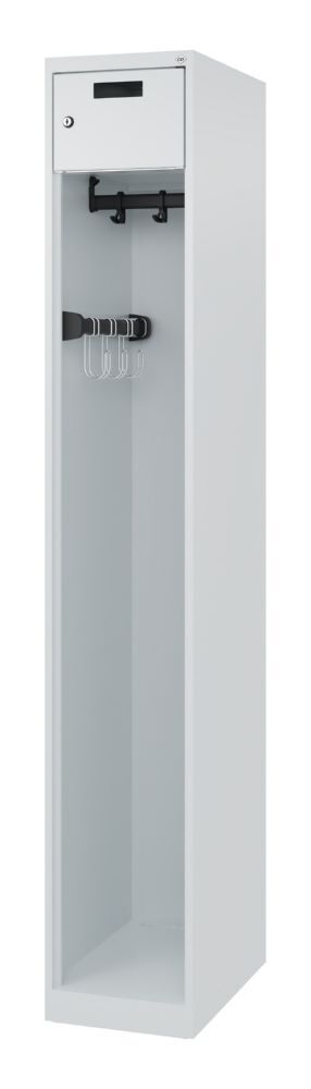 C+P Feuerwehrspind Evolo Praktus lichtgrau 300 x 500 x 1850 mm Produktbild C+P Feuerwehrspind Evolo Praktus lichtgrau 300 x 500 x 1850 mm