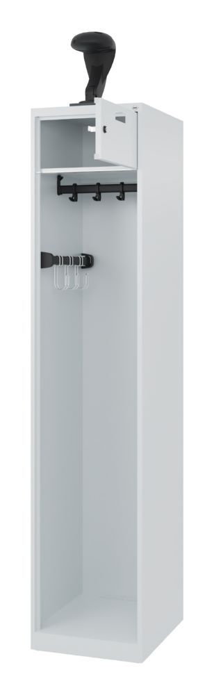 C+P Feuerwehrspind Praktus mit Hakenleiste lichtgrau 400 x 500 x 1850 mm Produktbild C+P Feuerwehrspind Praktus mit Hakenleiste lichtgrau 400 x 500 x 1850 mm bild 2
