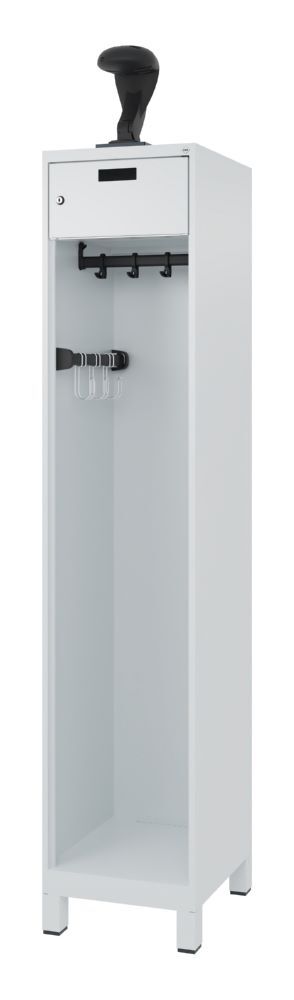 C+P Feuerwehrspind Evolo Praktus 1 Abteil hellgrau 400 x 500 x 1850 mm Produktbild C+P Feuerwehrspind Evolo Praktus 1 Abteil hellgrau 400 x 500 x 1850 mm