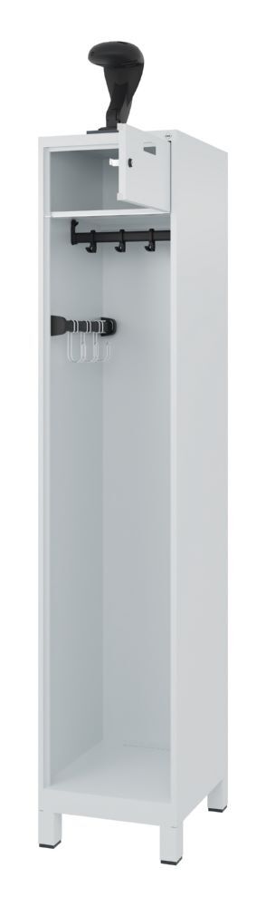 C+P Feuerwehrspind Evolo Praktus 1 Abteil hellgrau 400 x 500 x 1850 mm Produktbild C+P Feuerwehrspind Evolo Praktus 1 Abteil hellgrau 400 x 500 x 1850 mm bild 2