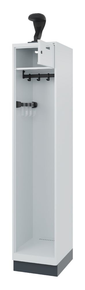 C+P Feuerwehrspind Evolo Praktus mit Schiebehaken lichtgrau 400 x 500 x 1850 mm Produktbild C+P Feuerwehrspind Evolo Praktus mit Schiebehaken lichtgrau 400 x 500 x 1850 mm bild 2