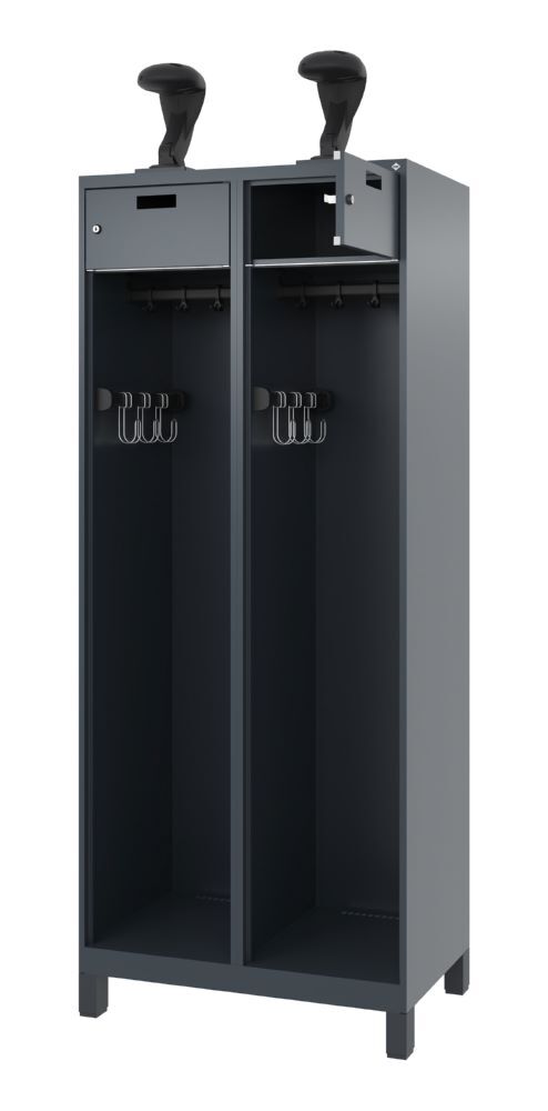 C+P Offener Feuerwehrspind Evolo Praktus 2 Innenabteile 800 x 500 x 1850 mm Produktbild C+P Offener Feuerwehrspind Evolo Praktus 2 Innenabteile 800 x 500 x 1850 mm bild 2