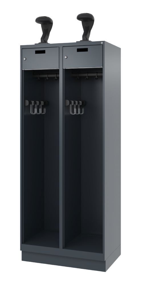 C+P Feuerwehrspind Modell Praktus mit Garderobenstange anthrazit 800 x 500 x 1850 mm Produktbild C+P Feuerwehrspind Modell Praktus mit Garderobenstange anthrazit 800 x 500 x 1850 mm bild 1