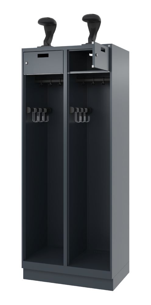 C+P Feuerwehrspind Modell Praktus mit Garderobenstange anthrazit 800 x 500 x 1850 mm Produktbild C+P Feuerwehrspind Modell Praktus mit Garderobenstange anthrazit 800 x 500 x 1850 mm bild 2