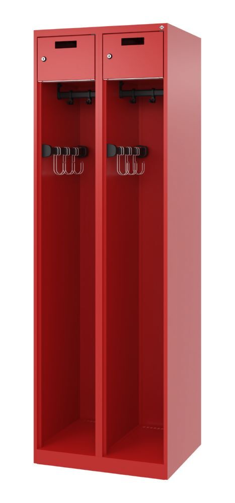 C+P Feuerwehrspind Praktus stabile Garderobenstange feuerrot 600 x 500 x 1850 mm Produktbild C+P Feuerwehrspind Praktus stabile Garderobenstange feuerrot 600 x 500 x 1850 mm