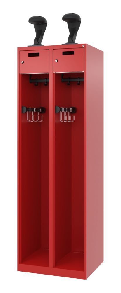C+P Feuerwehrspind Evolo Praktus 2 offene Abteile feuerrot 600 x 500 x 1850 mm Produktbild C+P Feuerwehrspind Evolo Praktus 2 offene Abteile feuerrot 600 x 500 x 1850 mm