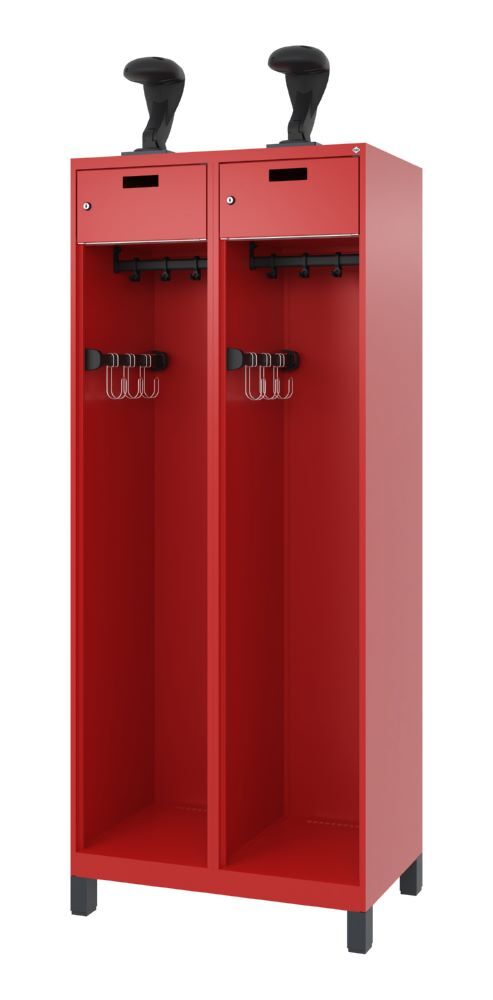 C+P Offener Feuerwehrspind Evolo Praktus 2 Innenabteile feuerrot 800 x 500 x 1850 mm Produktbild C+P Offener Feuerwehrspind Evolo Praktus 2 Innenabteile feuerrot 800 x 500 x 1850 mm