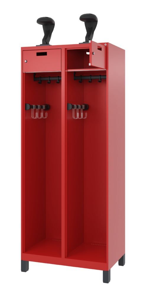 C+P Offener Feuerwehrspind Evolo Praktus 2 Innenabteile feuerrot 800 x 500 x 1850 mm Produktbild C+P Offener Feuerwehrspind Evolo Praktus 2 Innenabteile feuerrot 800 x 500 x 1850 mm bild 2