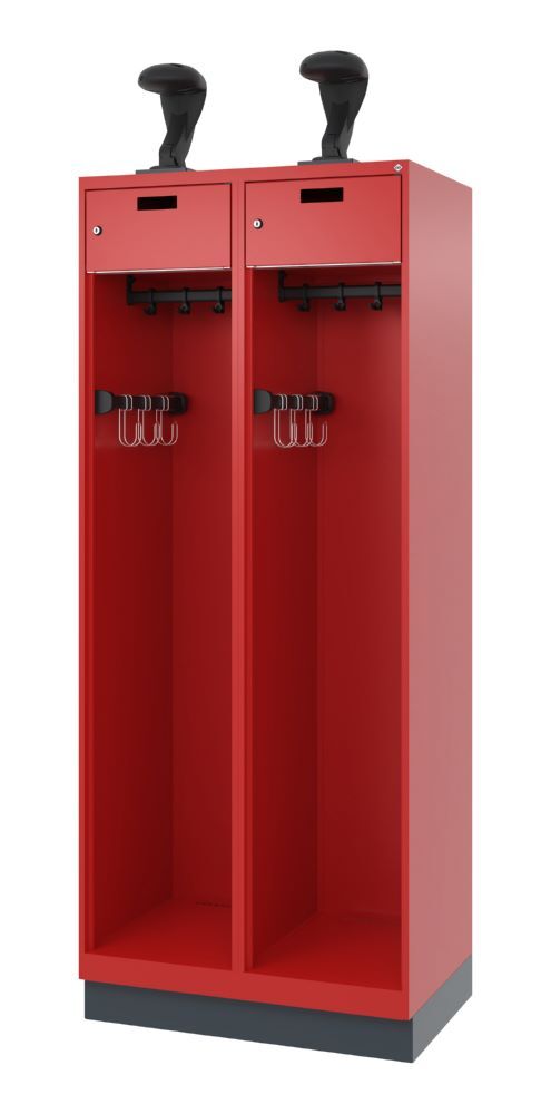 C+P Feuerwehrspind Modell Praktus 2 Abteile feuerrot 800 x 500 x 1950 mm Produktbild C+P Feuerwehrspind Modell Praktus 2 Abteile feuerrot 800 x 500 x 1950 mm